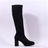 Miss Elastic Hilary Platform Long Boot - Black Suede